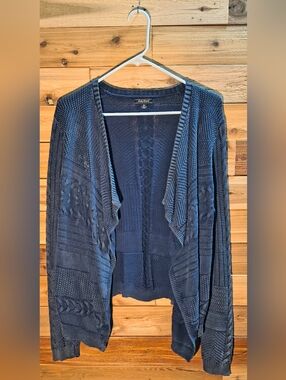 Open-Front Knit Cardigan By Lucky Brand - Size M - Navy Blue Color